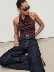 Mango Blue Catherin Culotte High-Rise Jeans - Image 1 of 6