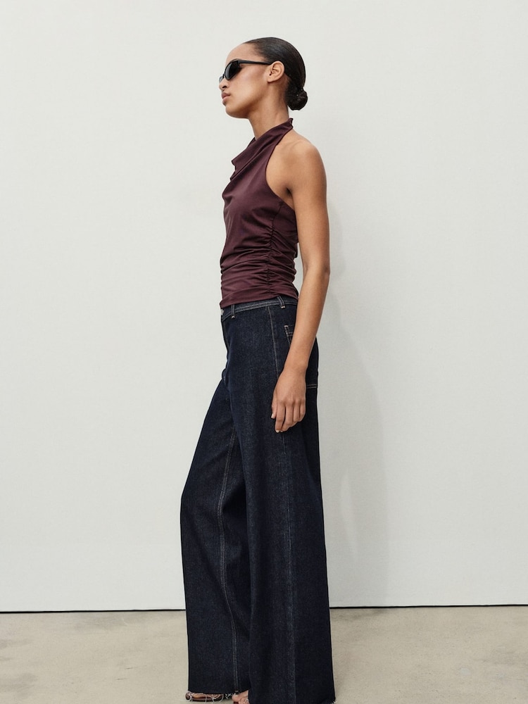 Mango Blue Catherin Culotte High-Rise Jeans - Image 2 of 6