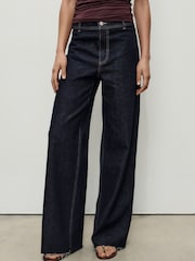 Mango Blue Catherin Culotte High-Rise Jeans - Image 4 of 6