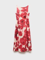Mango Red Floral-Print Flared Dress - Image 5 of 6