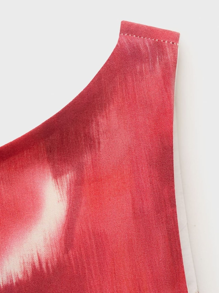 Mango Red Floral-Print Flared Dress - Image 6 of 6