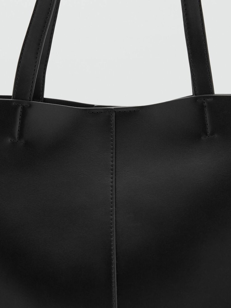 Mango Black Shopper Bag With Double Handle - Image 3 of 3