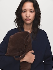 Mango Blue Knitted Long Coat - Image 4 of 5