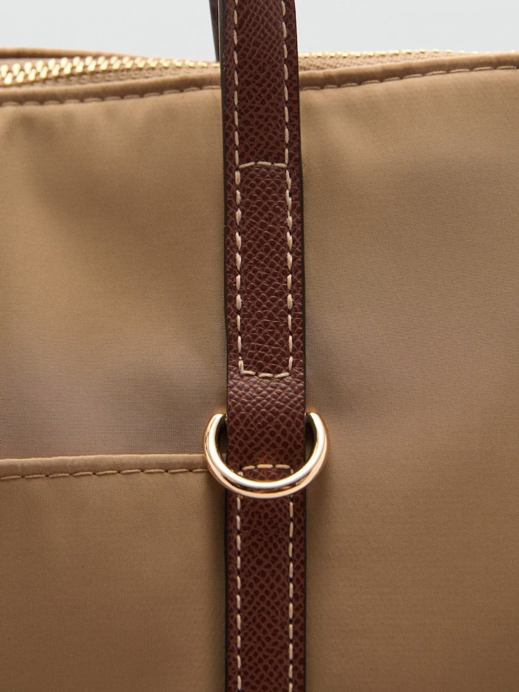Mango Brown Shopper Bag With Double Handle - Image 3 of 3 Mango Brown Shopper Bag With Double Handle - Image 3 of 3