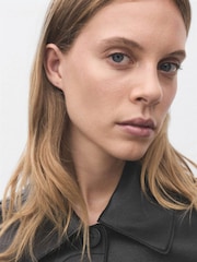 Mango Black Leather-Effect Jacket With Pockets - Image 3 of 6