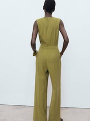 Mango Green Long Chest-Pocket Jumpsuit - Image 3 of 6