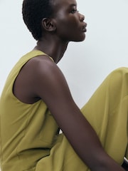 Mango Green Long Chest-Pocket Jumpsuit - Image 4 of 6