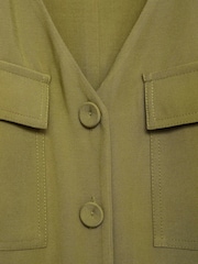 Mango Green Long Chest-Pocket Jumpsuit - Image 6 of 6
