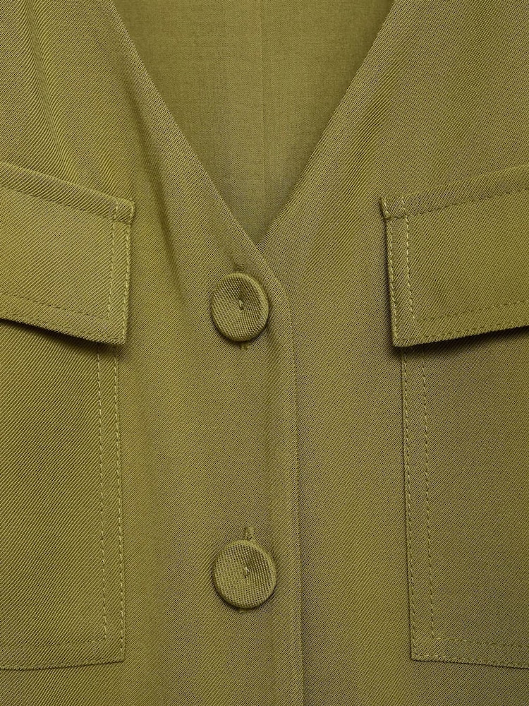Mango Green Long Chest-Pocket Jumpsuit - Image 6 of 6