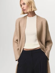 Mango Brown Long Knitted Coat - Image 3 of 5