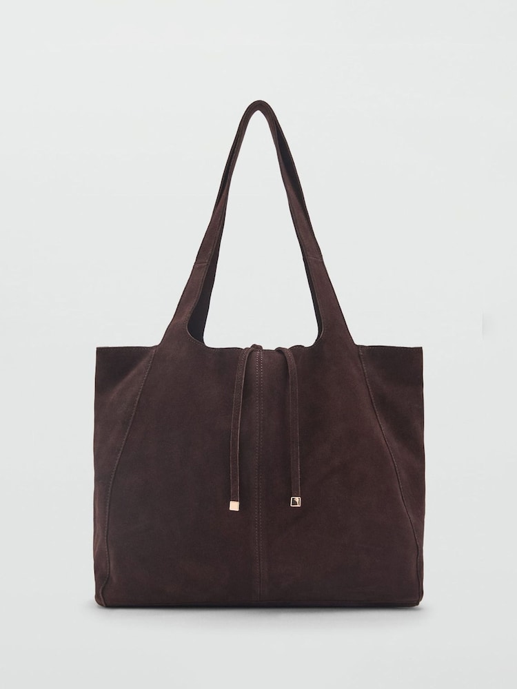 Mango Brown Suede Shopper Bag - Image 1 of 4