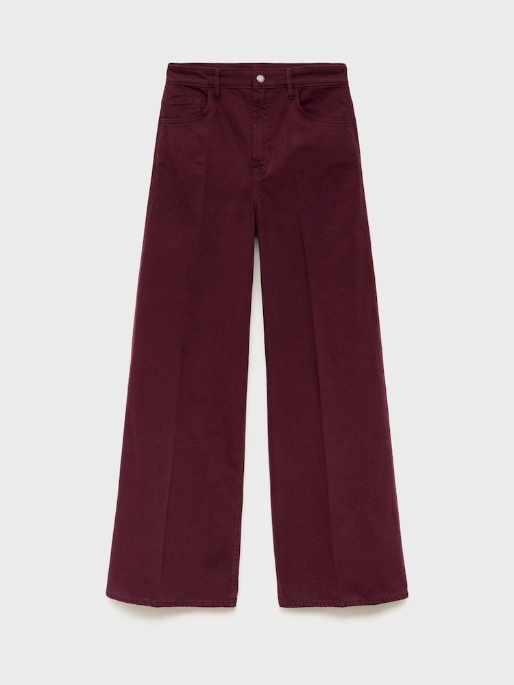 Mango Red High-Waisted Wide-Leg Jeans - Image 7 of 7