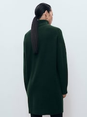 Mango Green Short Knitted Turtleneck Dress - Image 2 of 6