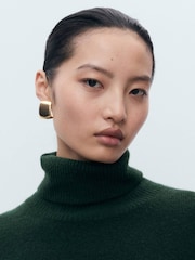 Mango Green Short Knitted Turtleneck Dress - Image 4 of 6
