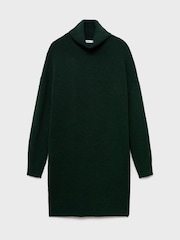 Mango Green Short Knitted Turtleneck Dress - Image 5 of 6
