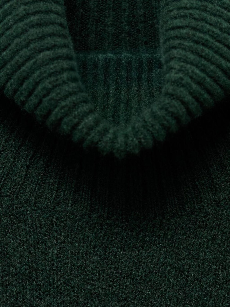 Mango Green Short Knitted Turtleneck Dress - Image 6 of 6