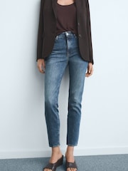 Mango Blue Claudia Slim-Fit Cropped Jeans - Image 3 of 5