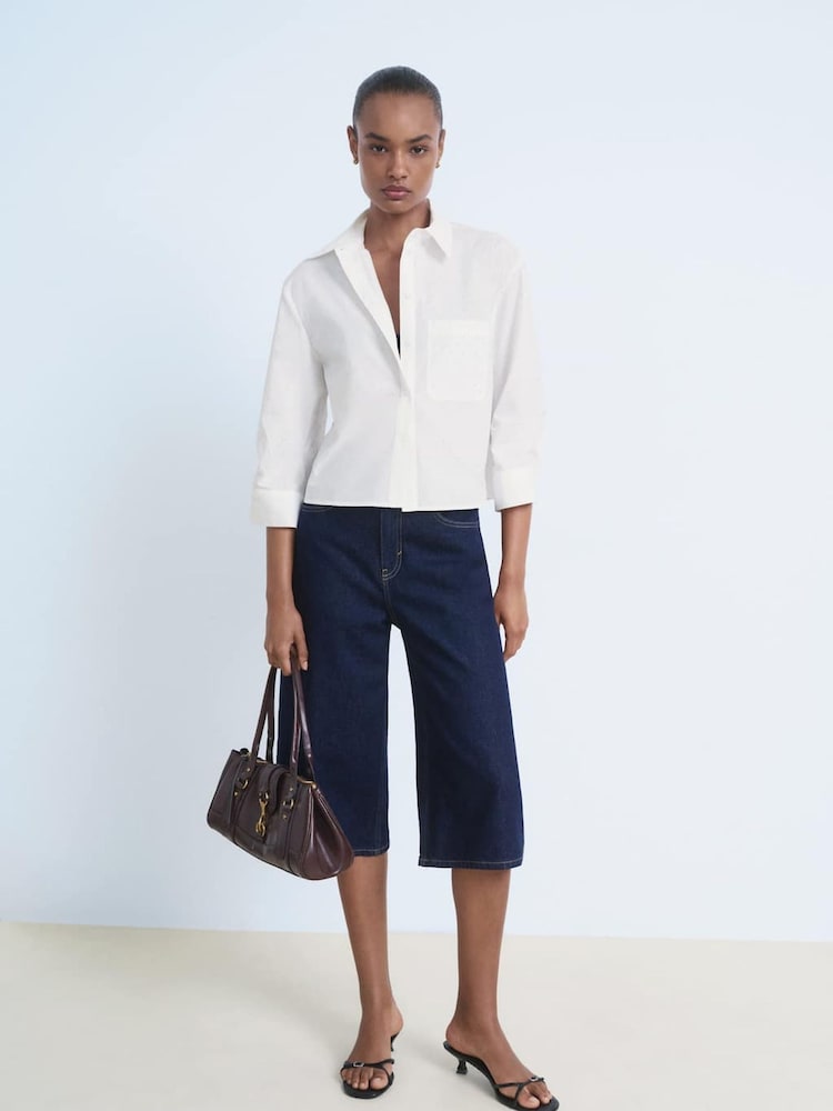 Mango White Fab Shirt - Image 1 of 6 Mango White Fab Shirt - Image 1 of 6