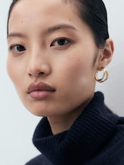 Mango Blue Short Knitted Turtleneck Dress - Image 4 of 6