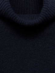 Mango Blue Short Knitted Turtleneck Dress - Image 6 of 6