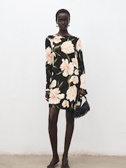 Mango Black Satin Dress - Image 1 of 6