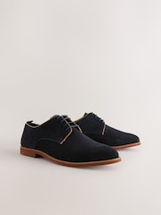 Navy Suede Derby Shoes - Image 1 of 5