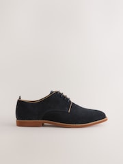Navy Suede Derby Shoes - Image 2 of 5