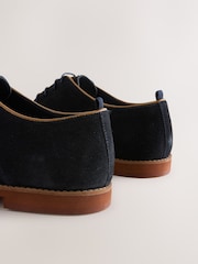 Navy Suede Derby Shoes - Image 4 of 5