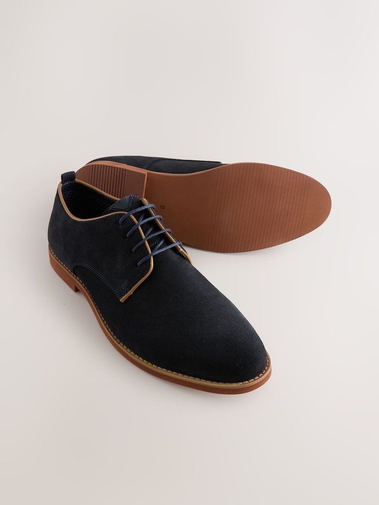 Navy Suede Derby Shoes - Image 5 of 5