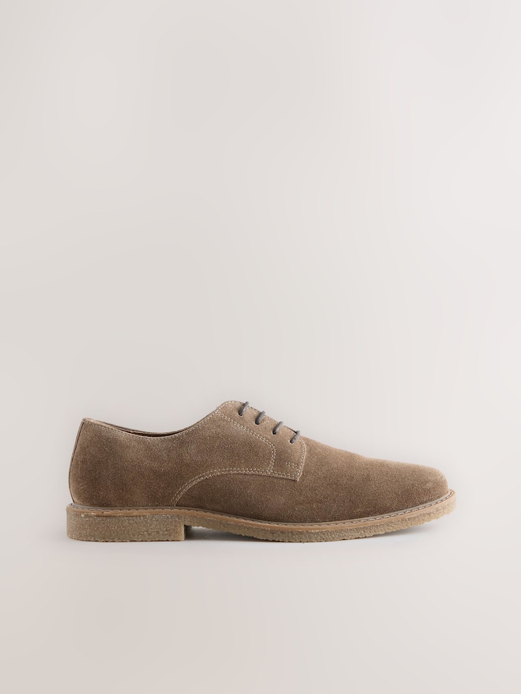 Tan Brown Suede Derby Shoes - Image 2 of 5 Tan Brown Suede Derby Shoes - Image 2 of 5