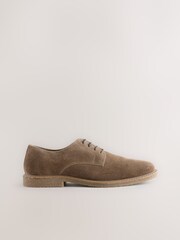 Tan Brown Suede Derby Shoes - Image 3 of 5