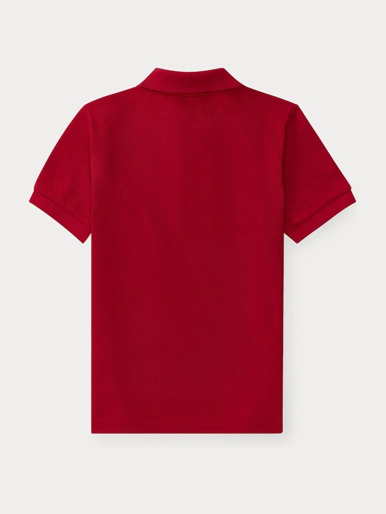 Polo Ralph Lauren Red Cotton Pique Polo Shirt - Image 5 of 5 Polo Ralph Lauren Red Cotton Pique Polo Shirt - Image 5 of 5