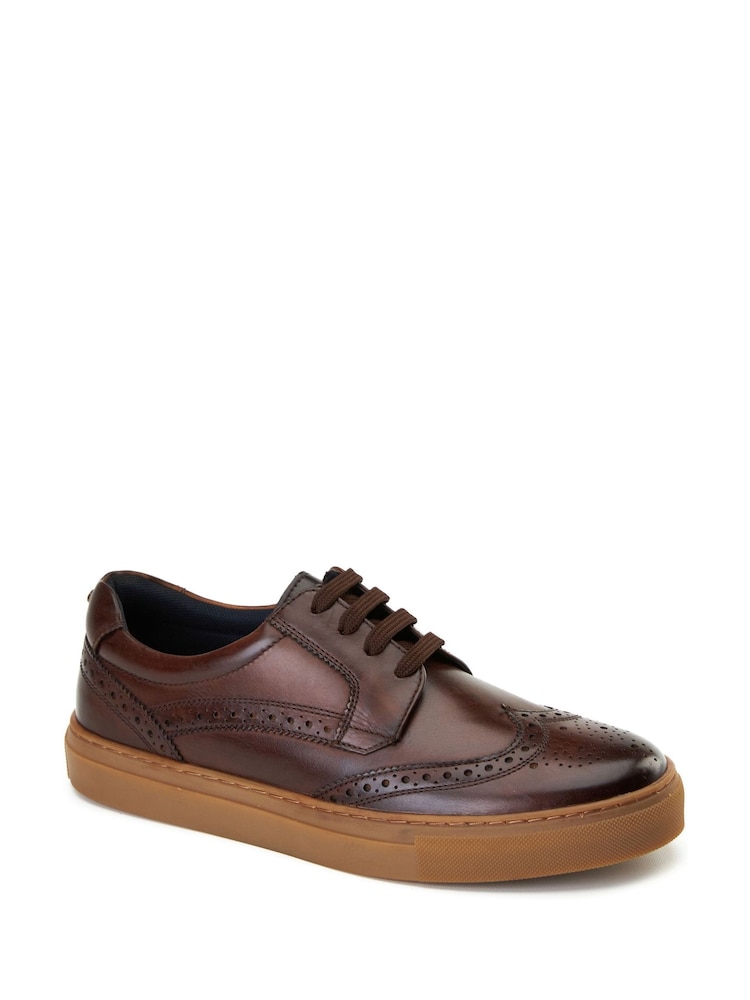 Base London Burnt Brown Clapton Brogue Trainer - Image 2 of 4