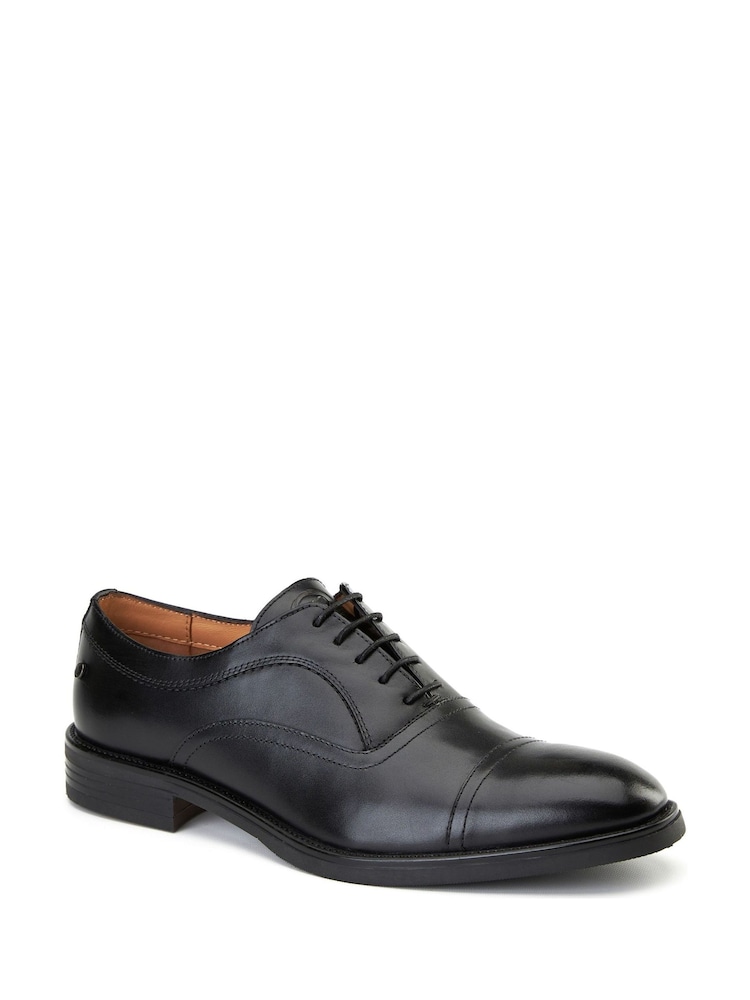 Base London Black Lapel Toe Cap Shoe - Image 2 of 4 Base London Black Lapel Toe Cap Shoe - Image 2 of 4