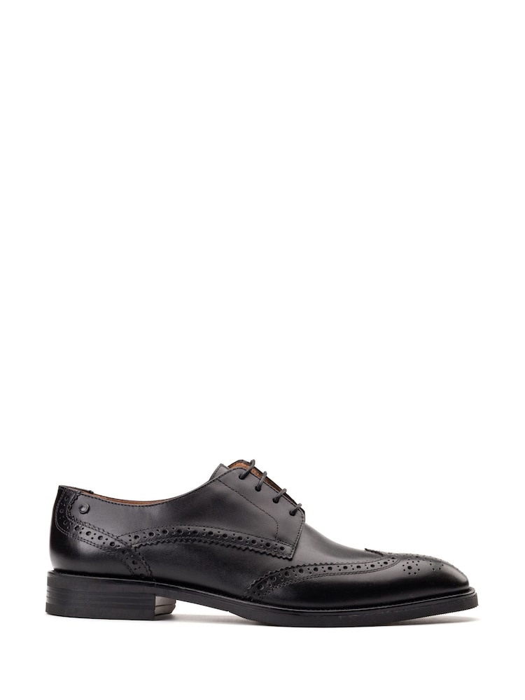 Base London Black Pocket Brogue Shoe - Image 1 of 4