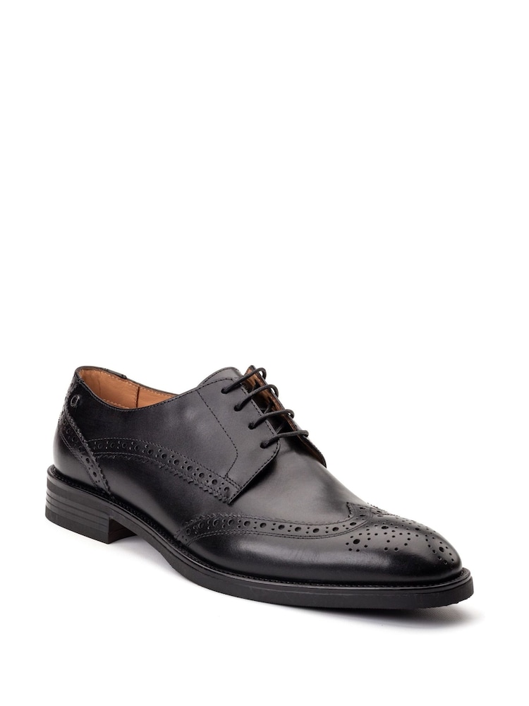 Base London Black Pocket Brogue Shoe - Image 2 of 4