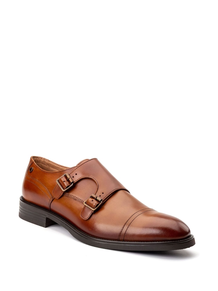 Base London Tan Brown Taper Monk Shoe - Image 2 of 4