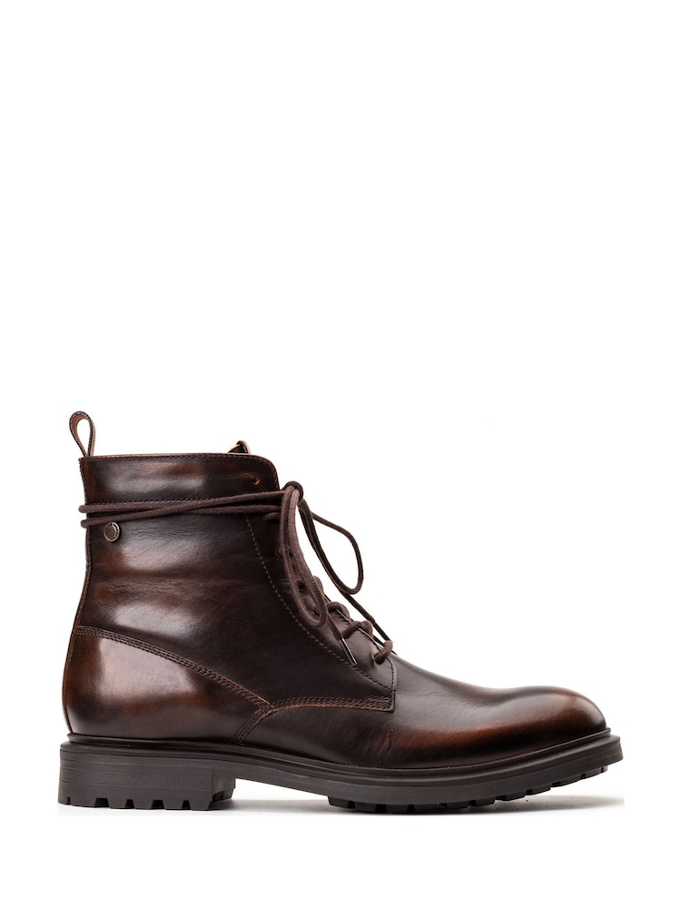 Base London Brown Brunel 7 Eyelet Boot - Image 1 of 4 Base London Brown Brunel 7 Eyelet Boot - Image 1 of 4