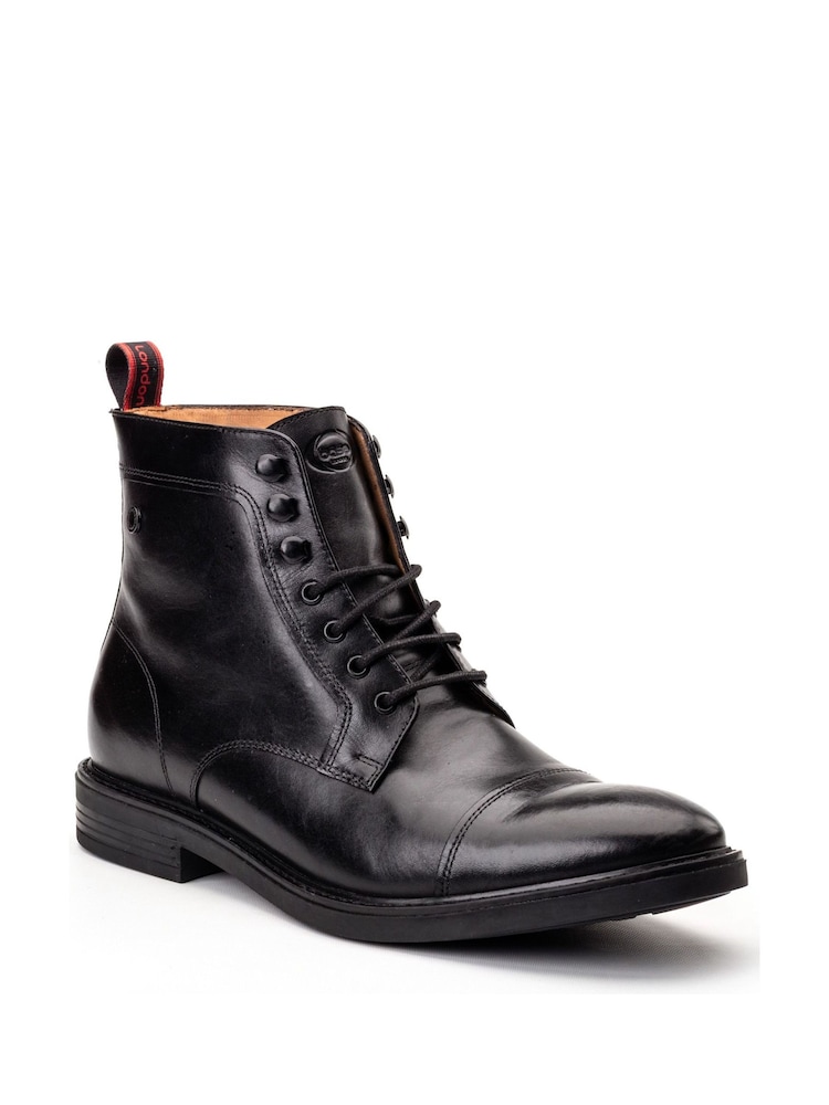 Base London Black Plymouth Toe Cap Boot - Image 2 of 4 Base London Black Plymouth Toe Cap Boot - Image 2 of 4