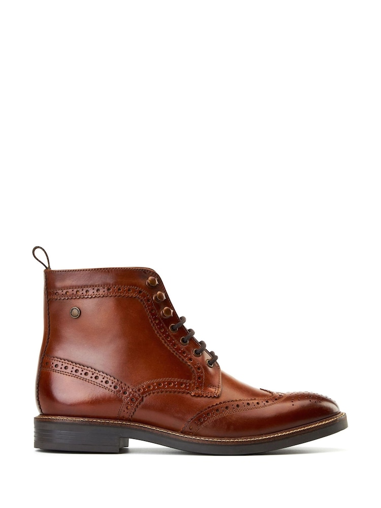 Base London Burnt Tan Brown Bristol Brogue Boot - Image 1 of 4