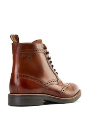 Base London Burnt Tan Brown Bristol Brogue Boot - Image 3 of 4