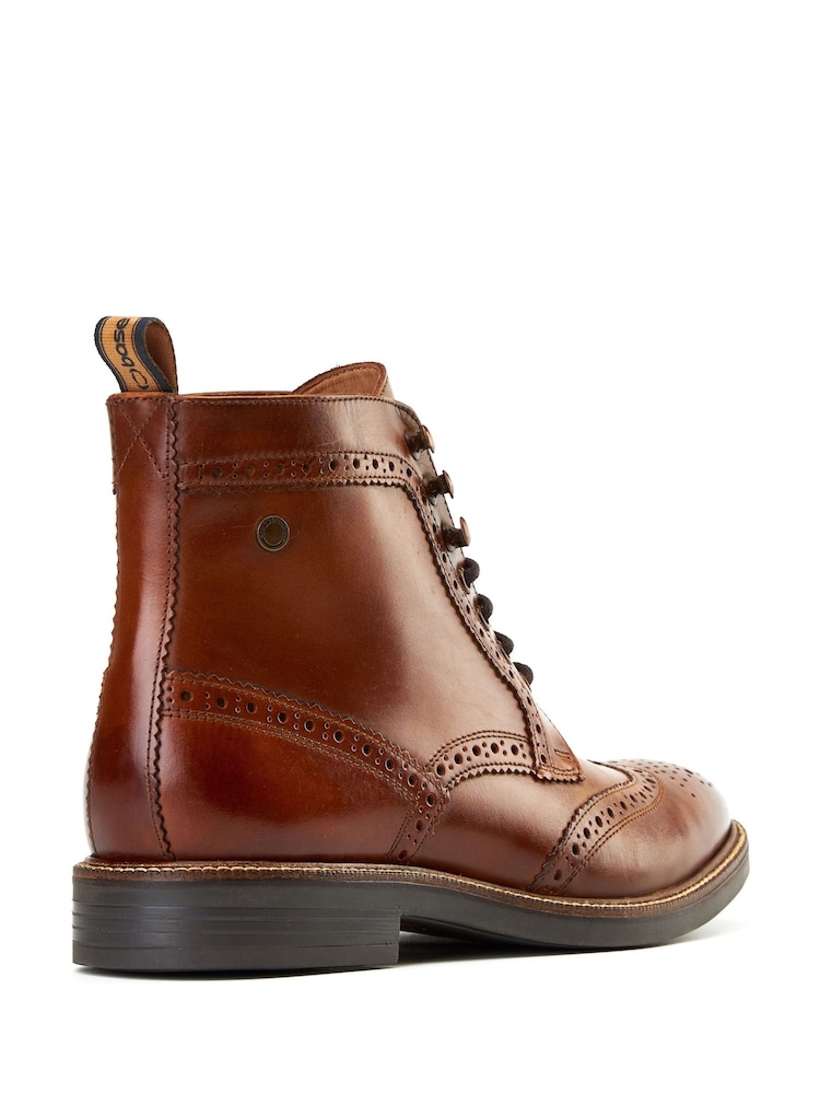 Buy Base London Burnt Tan Brown Bristol Brogue Boot from  display picture 2