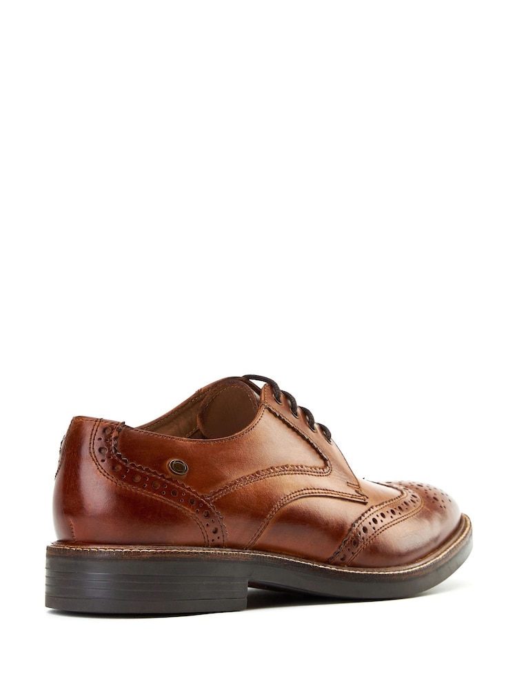 Base London Burnt Tan Brown York Brogue Shoe - Image 3 of 3 Base London Burnt Tan Brown York Brogue Shoe - Image 3 of 3