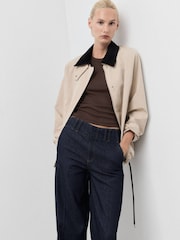 Mango Blue Wide Leg Denim Trousers With Belt Loops - Image 4 of 7