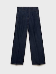 Mango Blue Wide Leg Denim Trousers With Belt Loops - Image 6 of 7