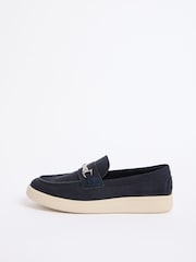Friends Like These Navy Snaffle Detail Comfort Slip On Casual Loafer Shoes - Image 5 of 5