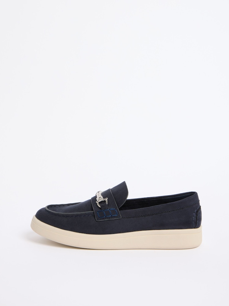 Friends Like These Navy Snaffle Detail Comfort Slip On Casual Loafer Shoes - Image 5 of 5