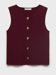 Mango Red Fine Knit Waistcoat - Image 8 of 8