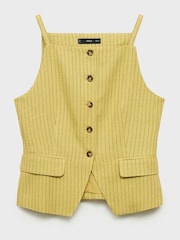 Mango Yellow Buttons Striped Top - Image 7 of 7