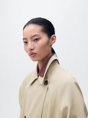 Mango Brown Long Double-Breasted Trench Coat - Image 4 of 6